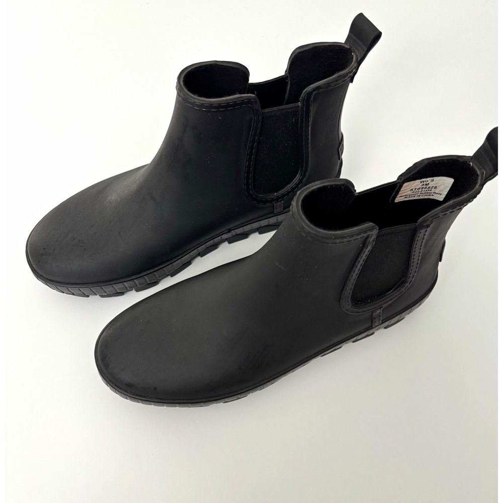 Sperry Women's Black Waterproof Rubber Ankle Boot 9 outdoor classiccore